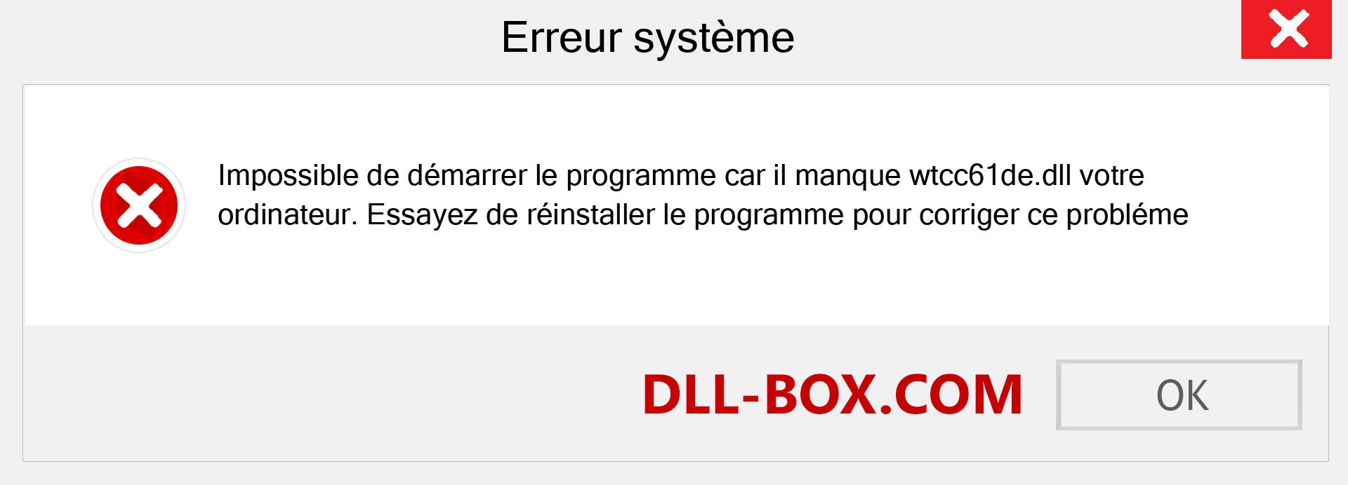 Le fichier wtcc61de.dll est manquant ?. Télécharger pour Windows 7, 8, 10 - Correction de l'erreur manquante wtcc61de dll sur Windows, photos, images